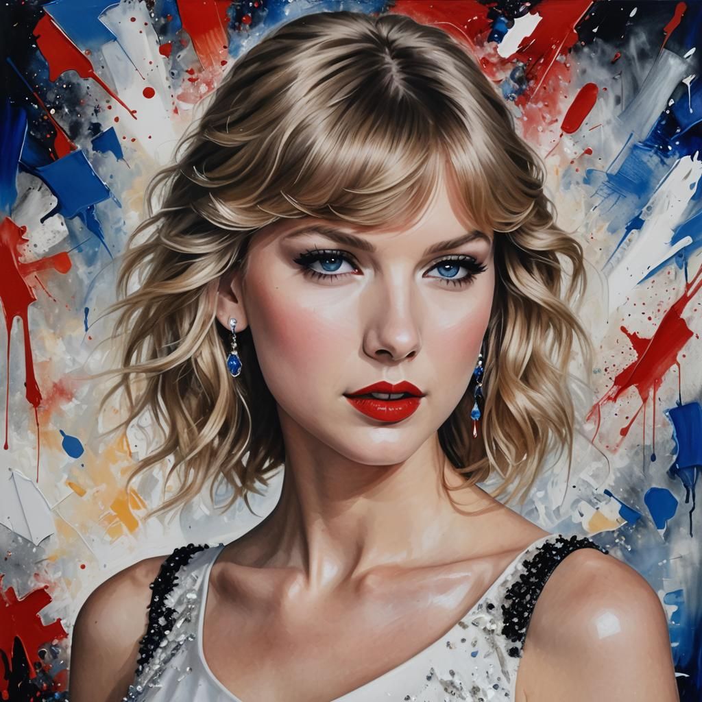 Taylor Swift Portrait in Abstract Art Style