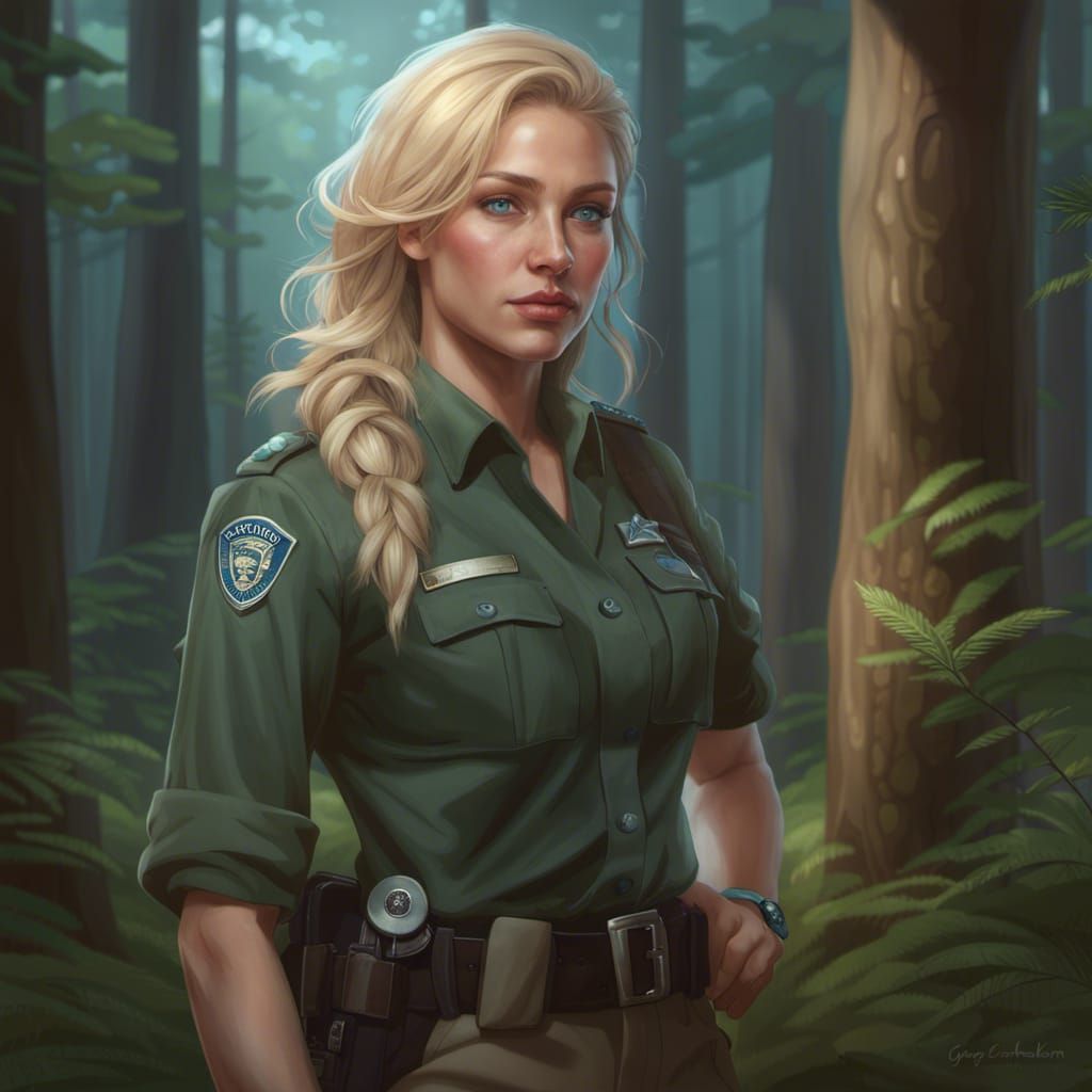 Park Ranger Student: Detailed Digital Art Portrait