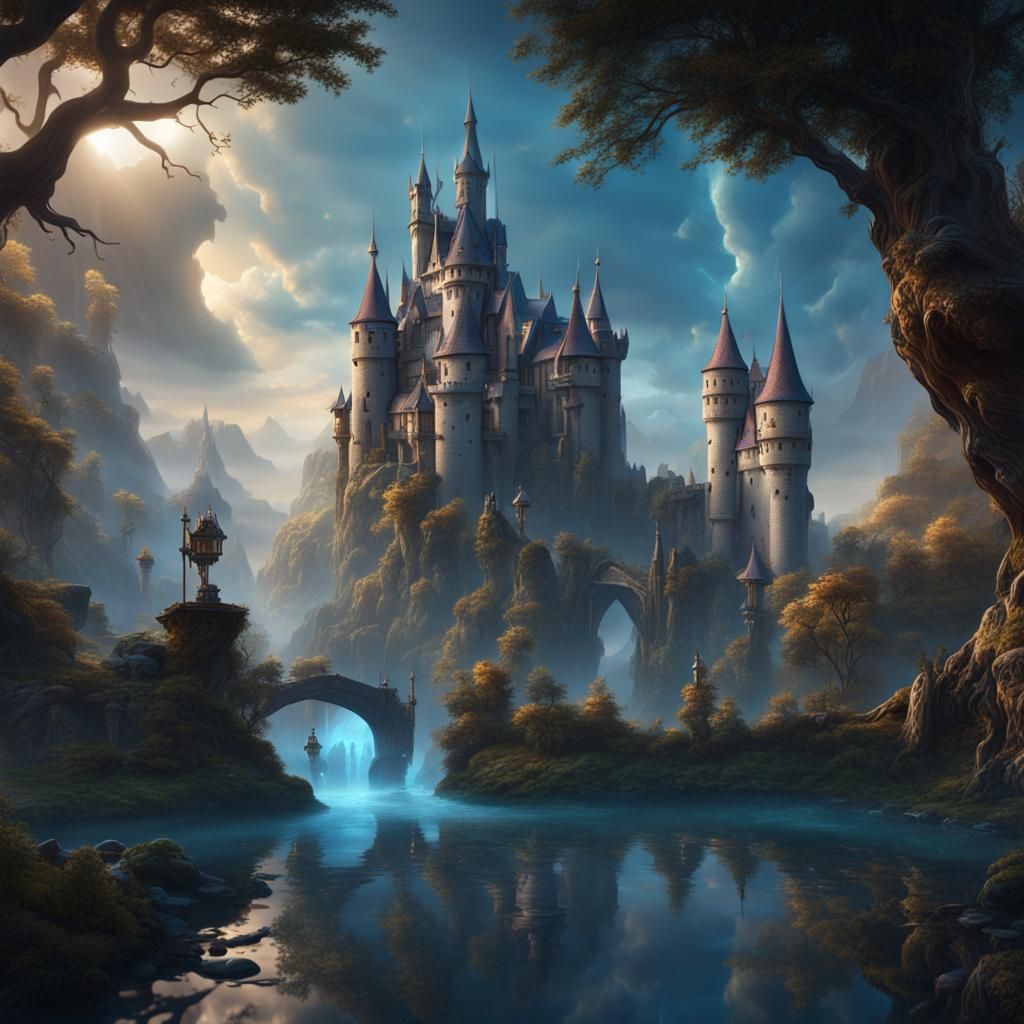 Fantastical Castles in Detailed Matte Painting Style