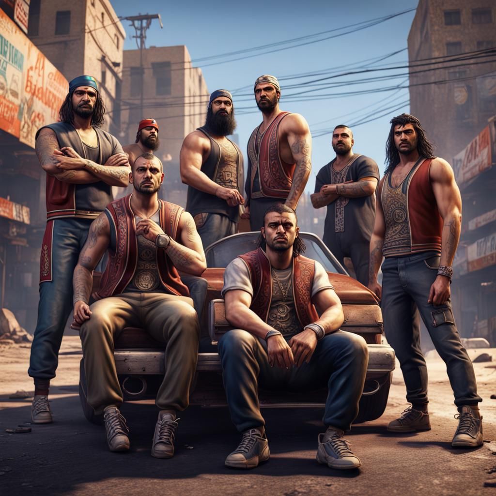 Assyrian Gang in GTA: Detailed Matte Painting