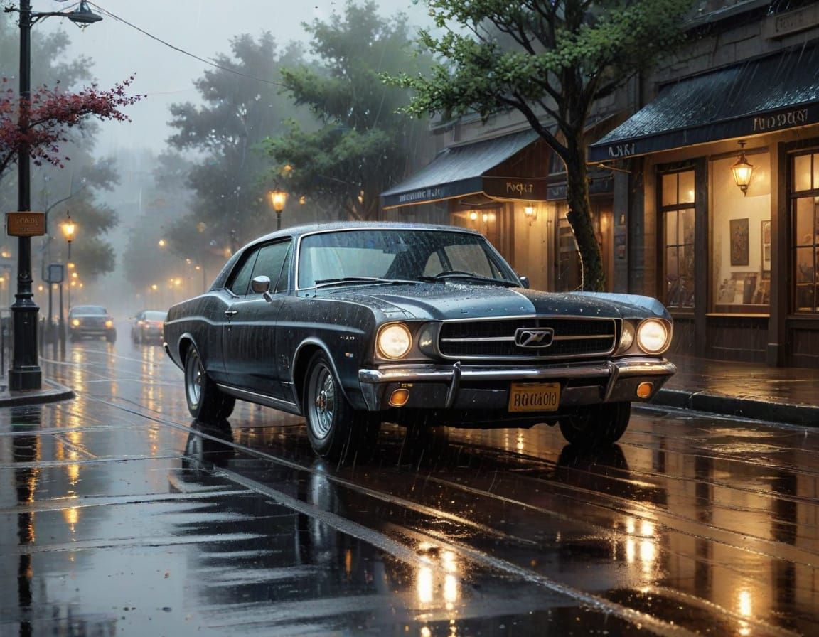 Rain Splatter in Ink Style