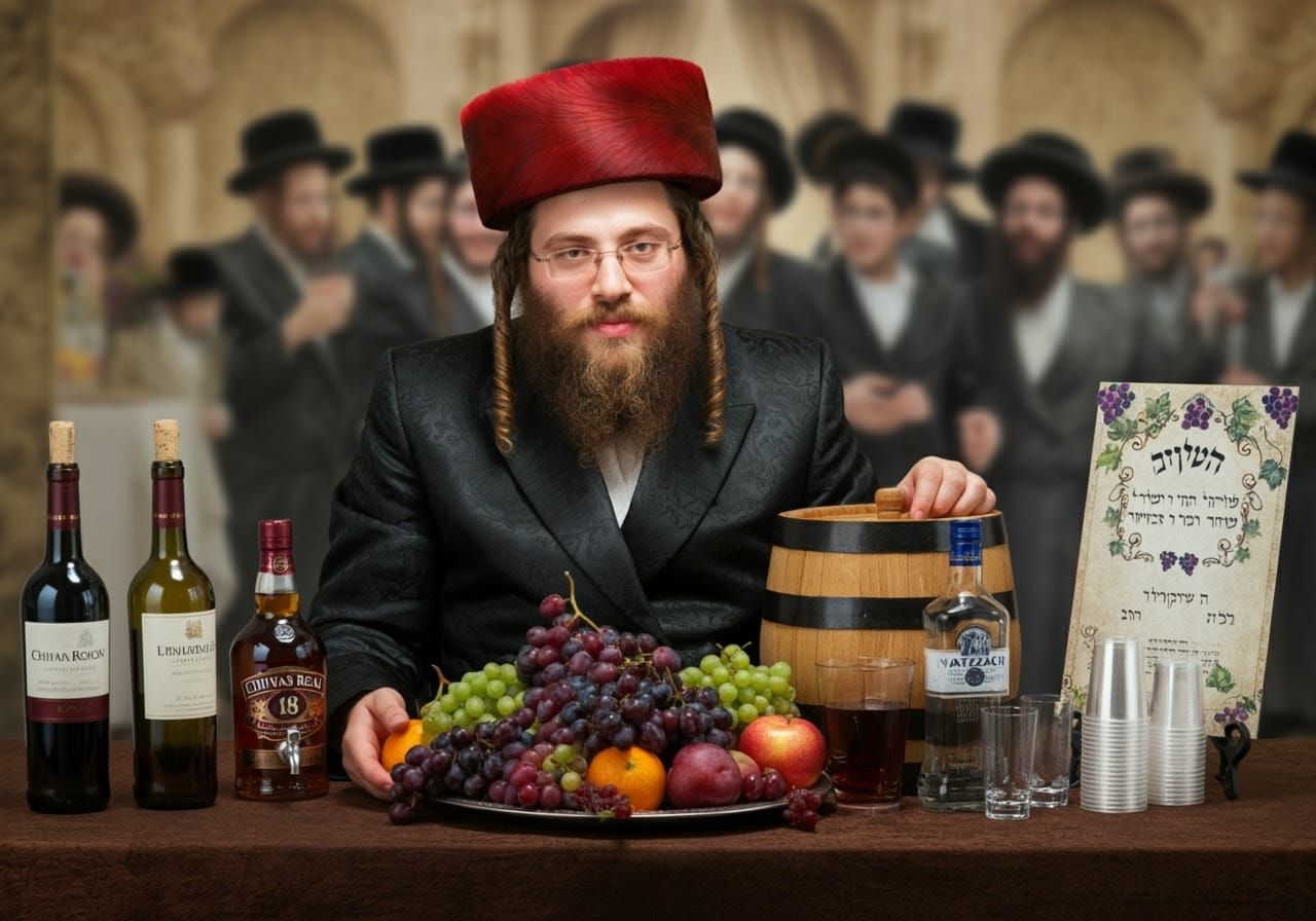 Hasidic Man Celebrates Purim with Joy and Festivity