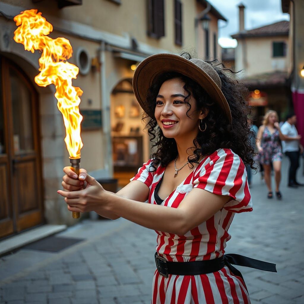 Boho Punk Juggler in Tuscany Street Theatre