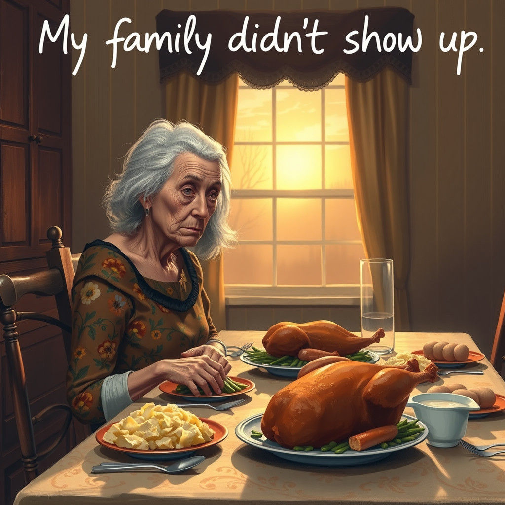Lonely Thanksgiving: An Elderly Woman's Empty Feast