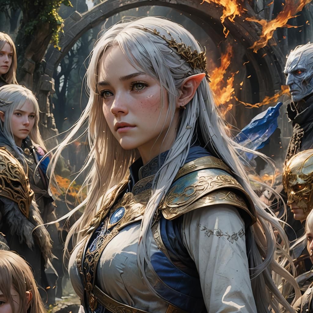 Brynhildr Warrior in Middle Earth: Hyperrealistic Art