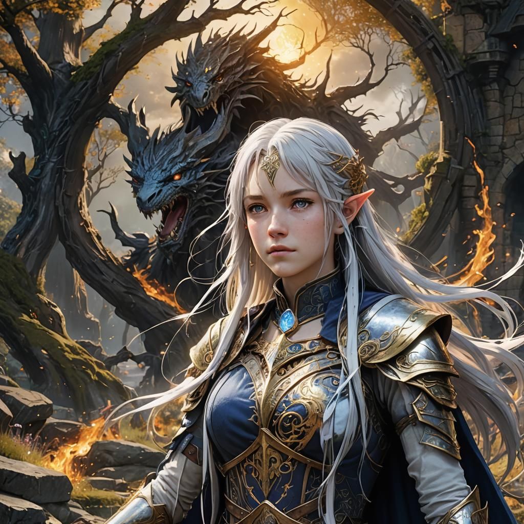 Brynhildr: Middle-earth Warrior in Splash Art Style