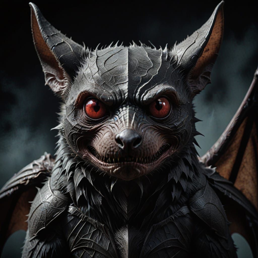 close up of a spectral bat