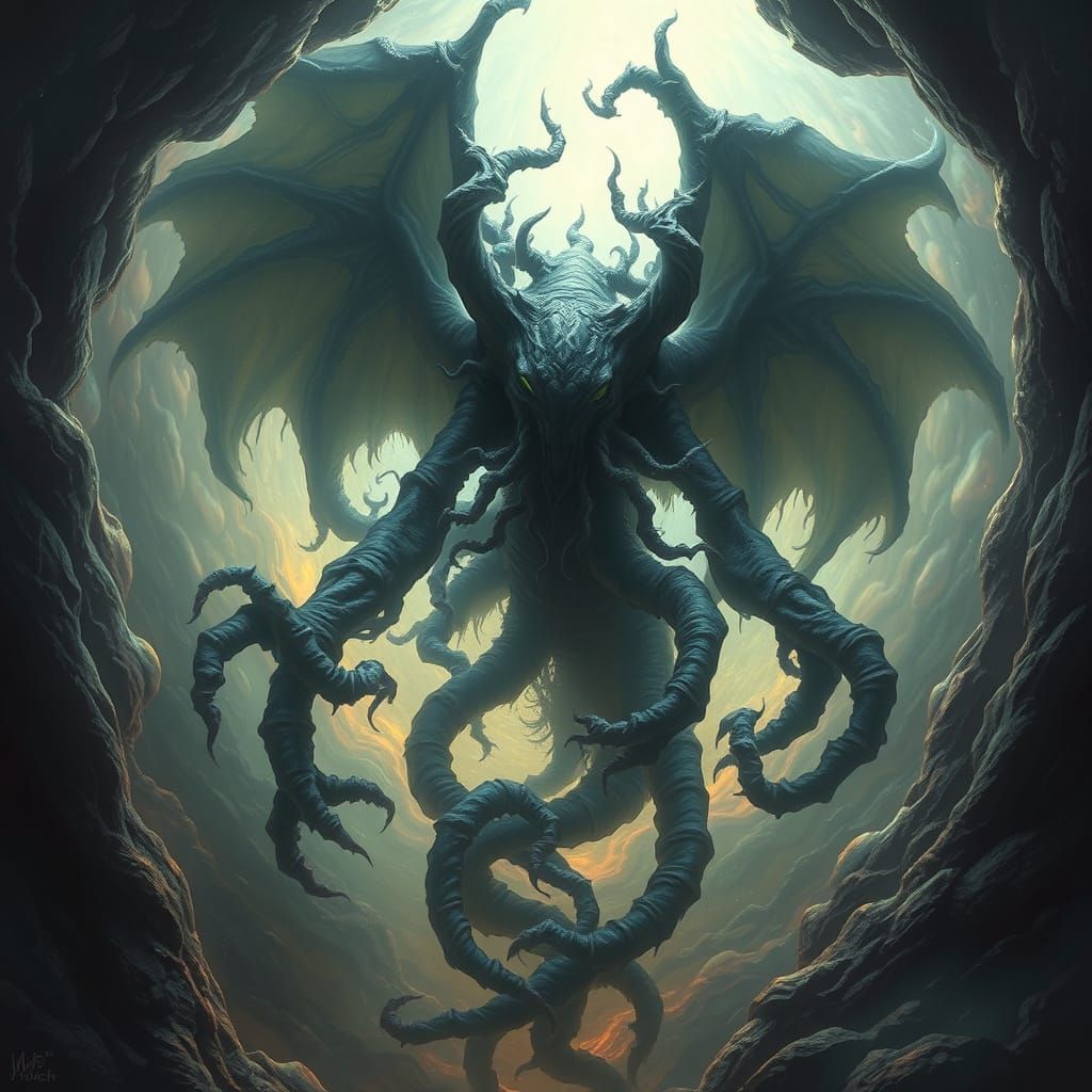 Ethereal Beast Trapped in Iridescent Rift