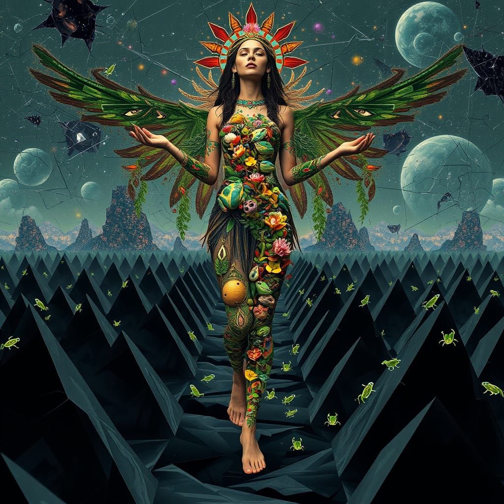 Surreal Goddess Emerges from Shattered Realities in Bio-Art ...