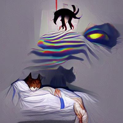 Surreal Cat Dream: Sleep Paralysis