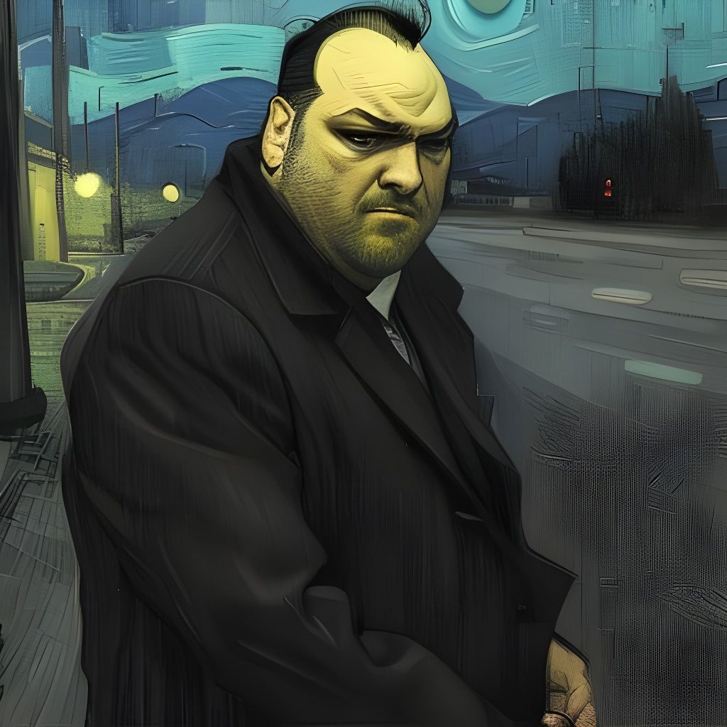 Tony Soprano Portrait in Van Gogh Style