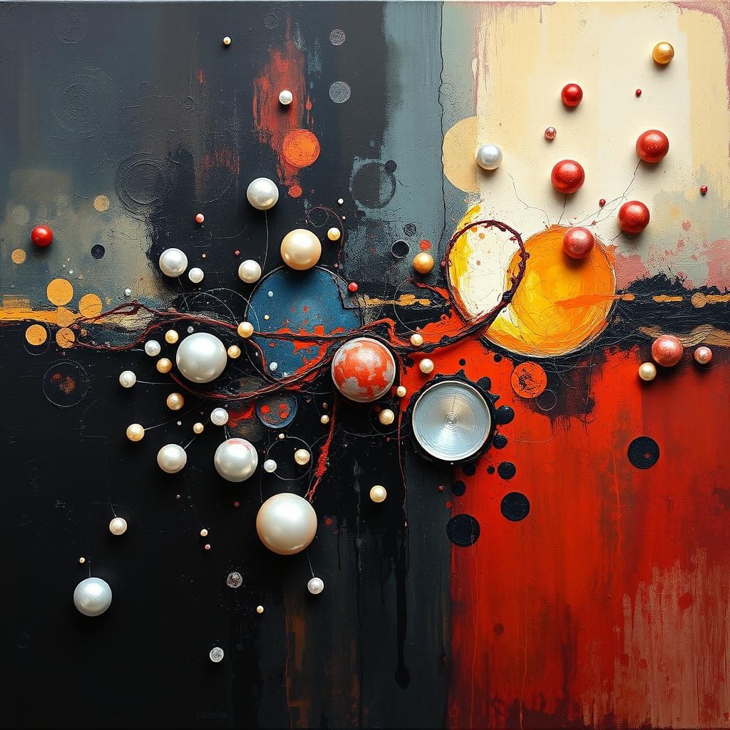 Dynamic Abstract Painting in Expressionist Style