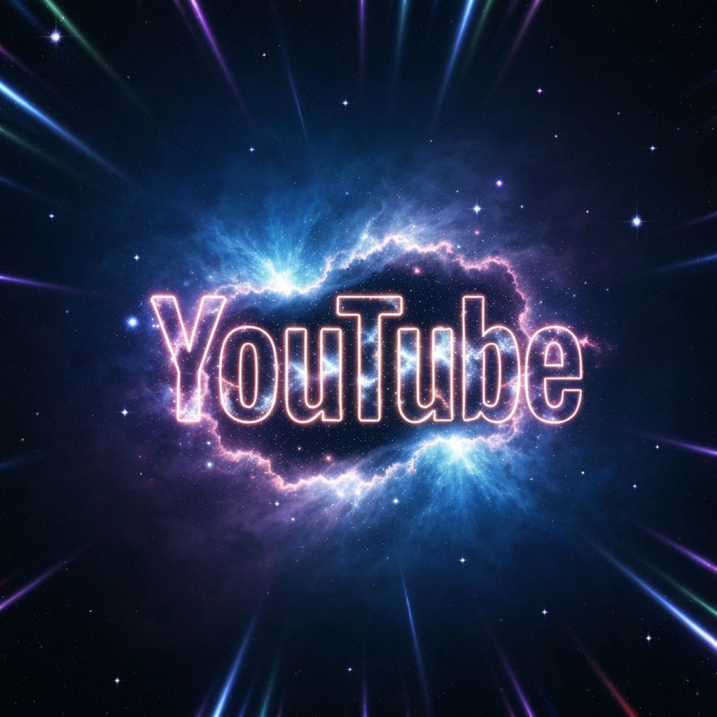Cosmic YouTube Logo Redesign in Sci-Fi Style