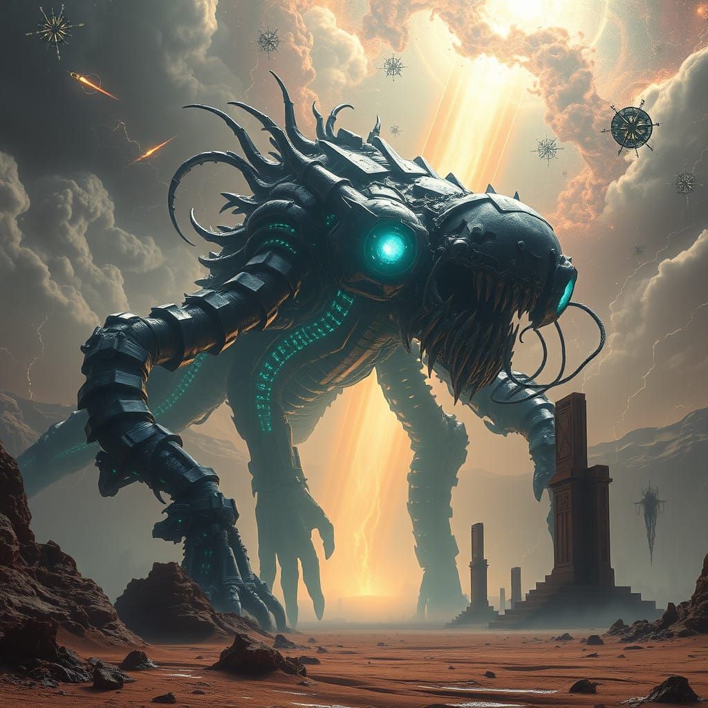 Biomechanical Behemoth Emerges from Ethereal Void