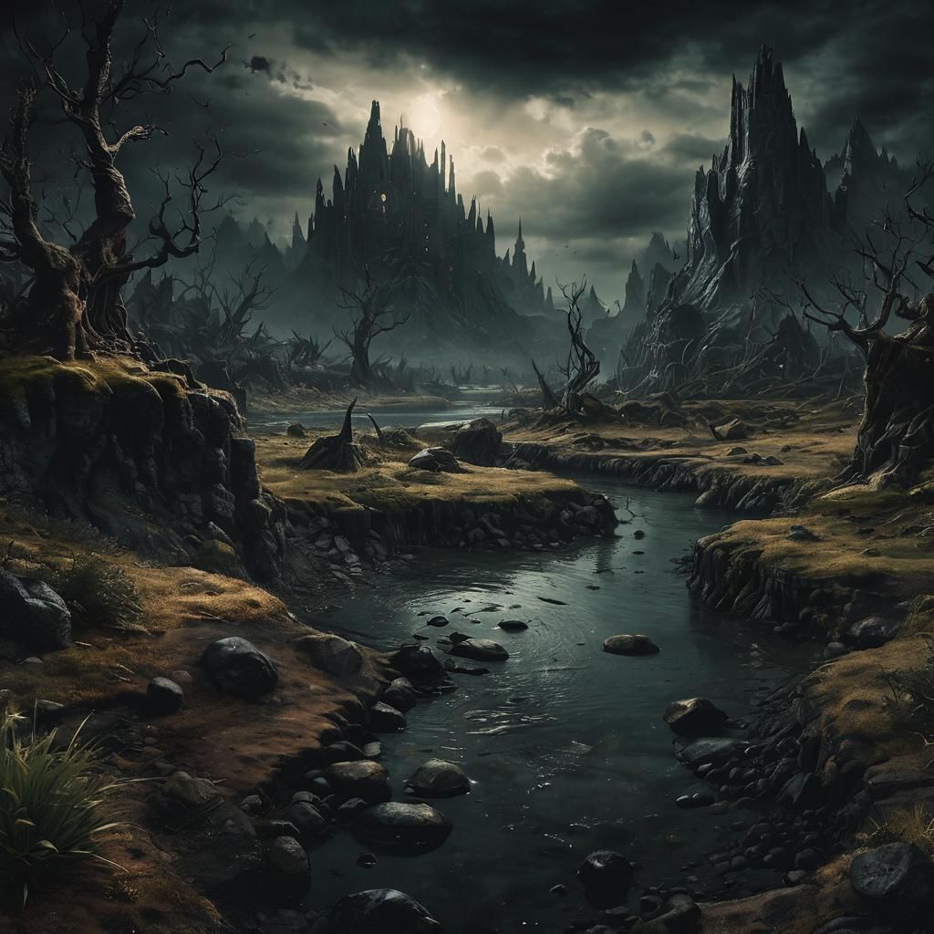 Dark Lovecraftian Magical Fantasy Landscape