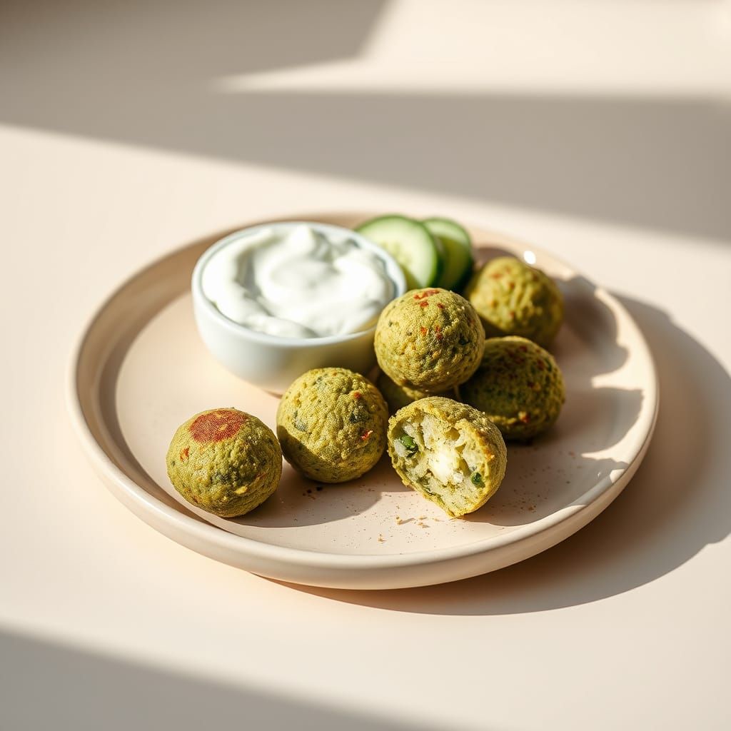 Delicious Pea Falafel Balls Still Life