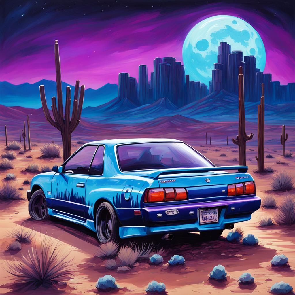Desert Ghost Town: Graffiti Art Nissan Skyline