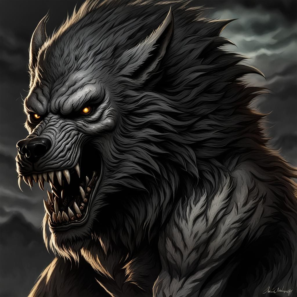 AI Interpretation of a Werewolf