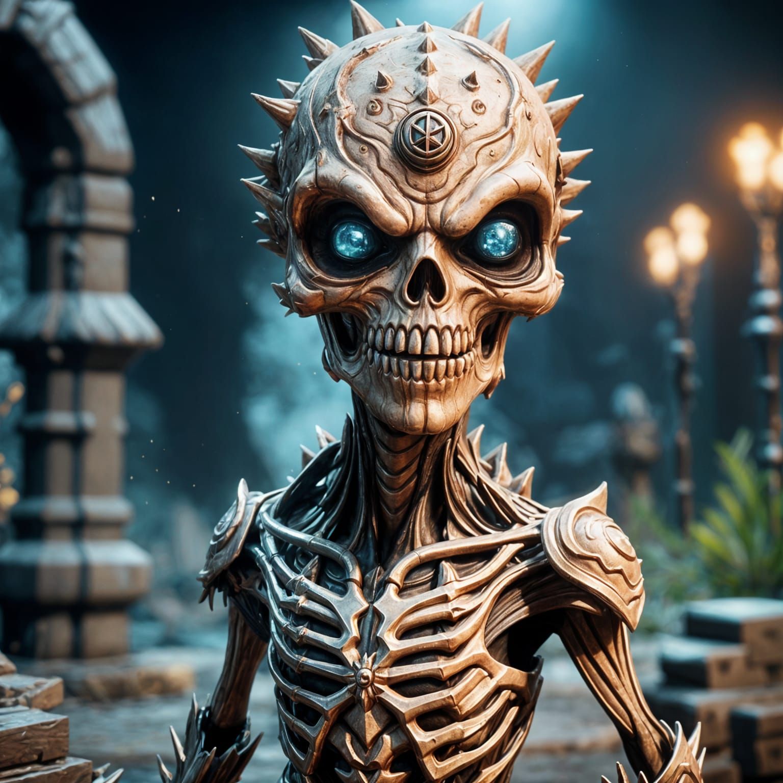 Scary Realistic Skull in 3D Game Style