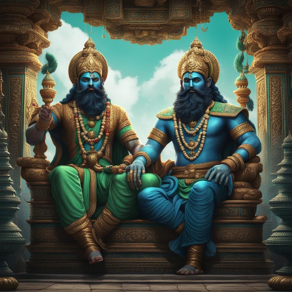Vayu and Varuna: Hindu Gods on Thrones