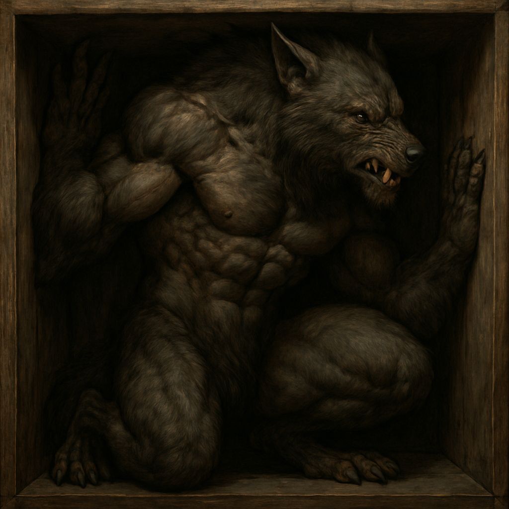 Tribal Werewolf Man Trapped in a Box