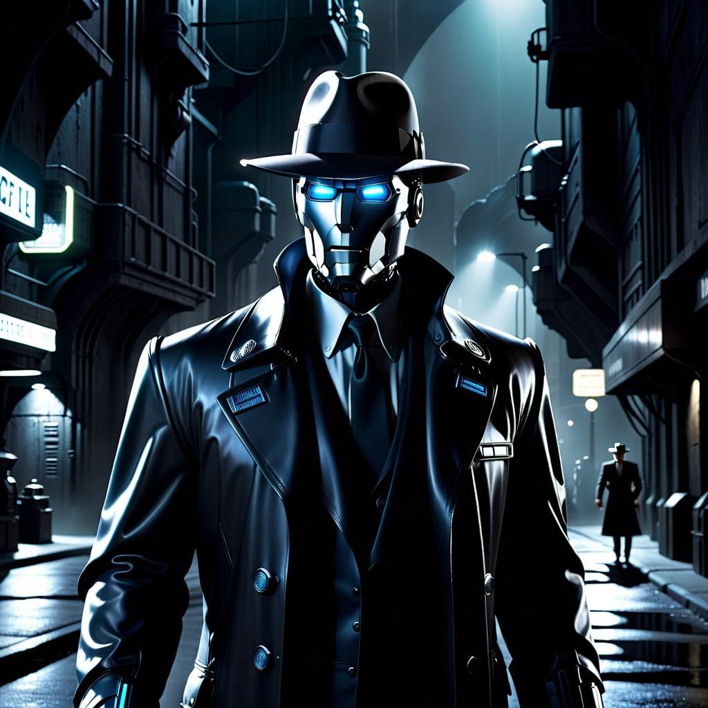 Robot Detective in Caves of Steel: Sci-Fi Noir