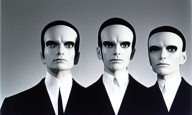 Bauhaus Trio: A Hyperrealistic Portrait