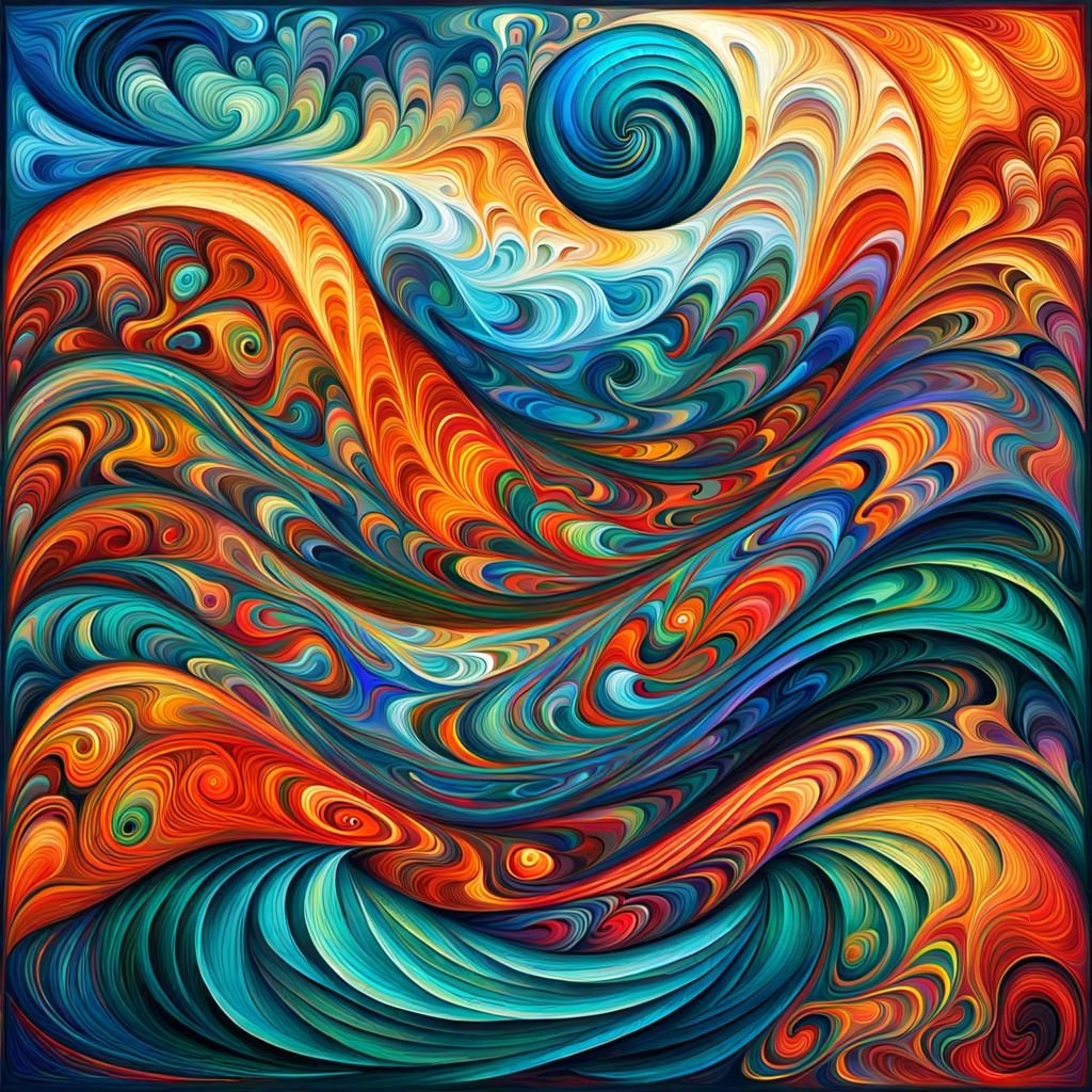 Abstract Vector Fractal in Expressionist Style