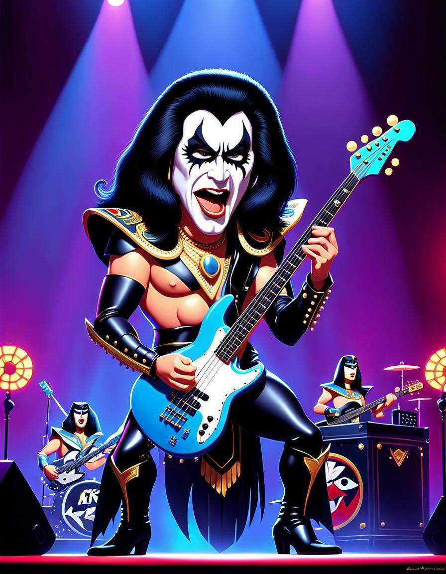 Gene Simmons as Pixar Cartoon Rocking Cleopatra