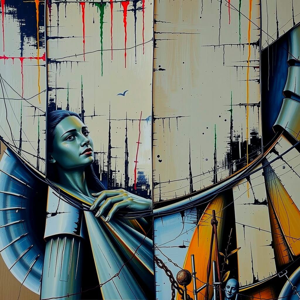 Hyperrealistic Sculpture with Vivid Colors and Dynamic Light...