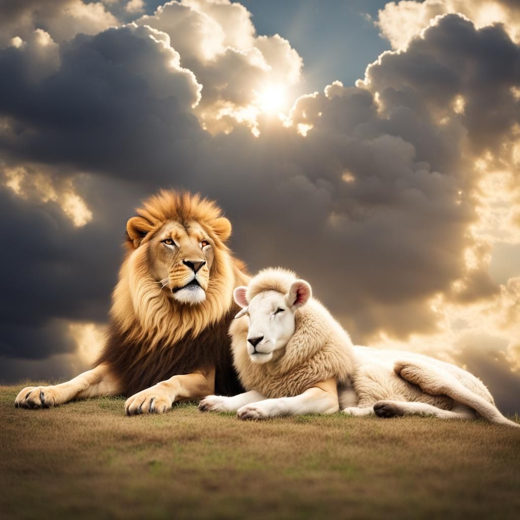 Lion and Lamb Together in Divine Light