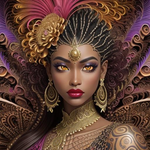 Opulent Fractal Portrait of a Stunning Woman