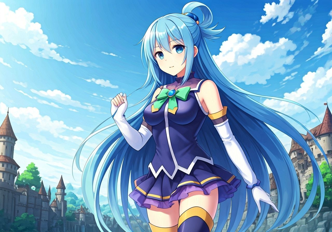 Aqua, Goddess of Water, in Pixar Movie Style