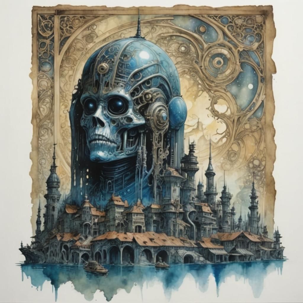 Flintlock Scene in Baroque Art Nouveau Style