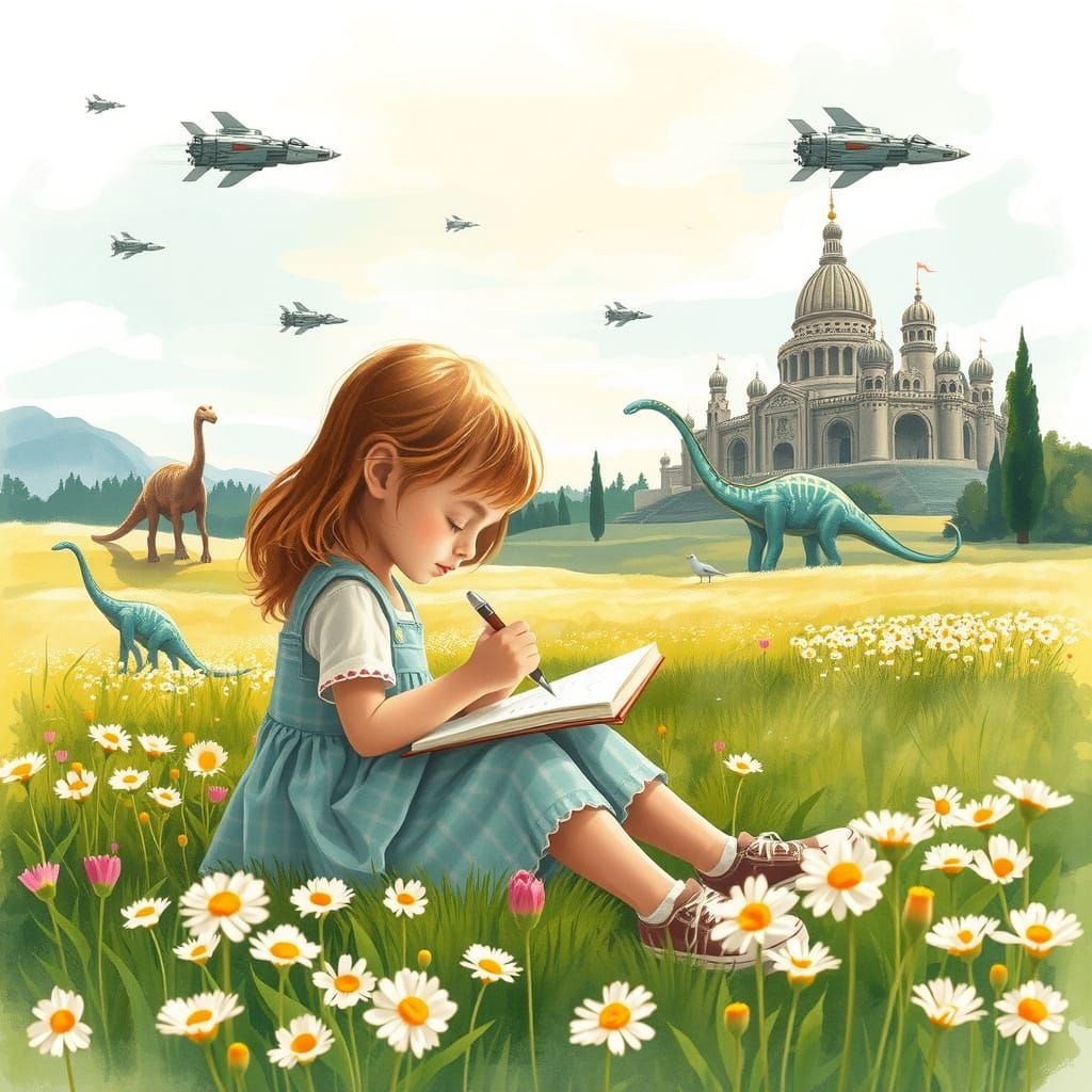 Girl's Sketchbook Creates a Dreamlike Watercolor World