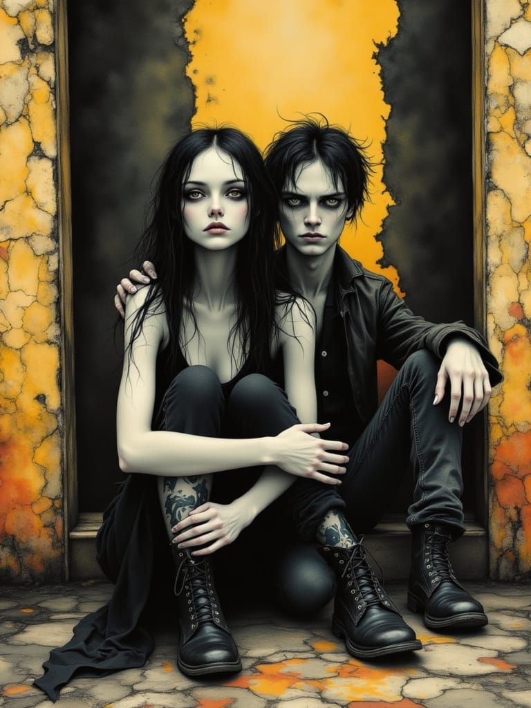 Surreal Duo in Junji Ito & Dave McKean Style