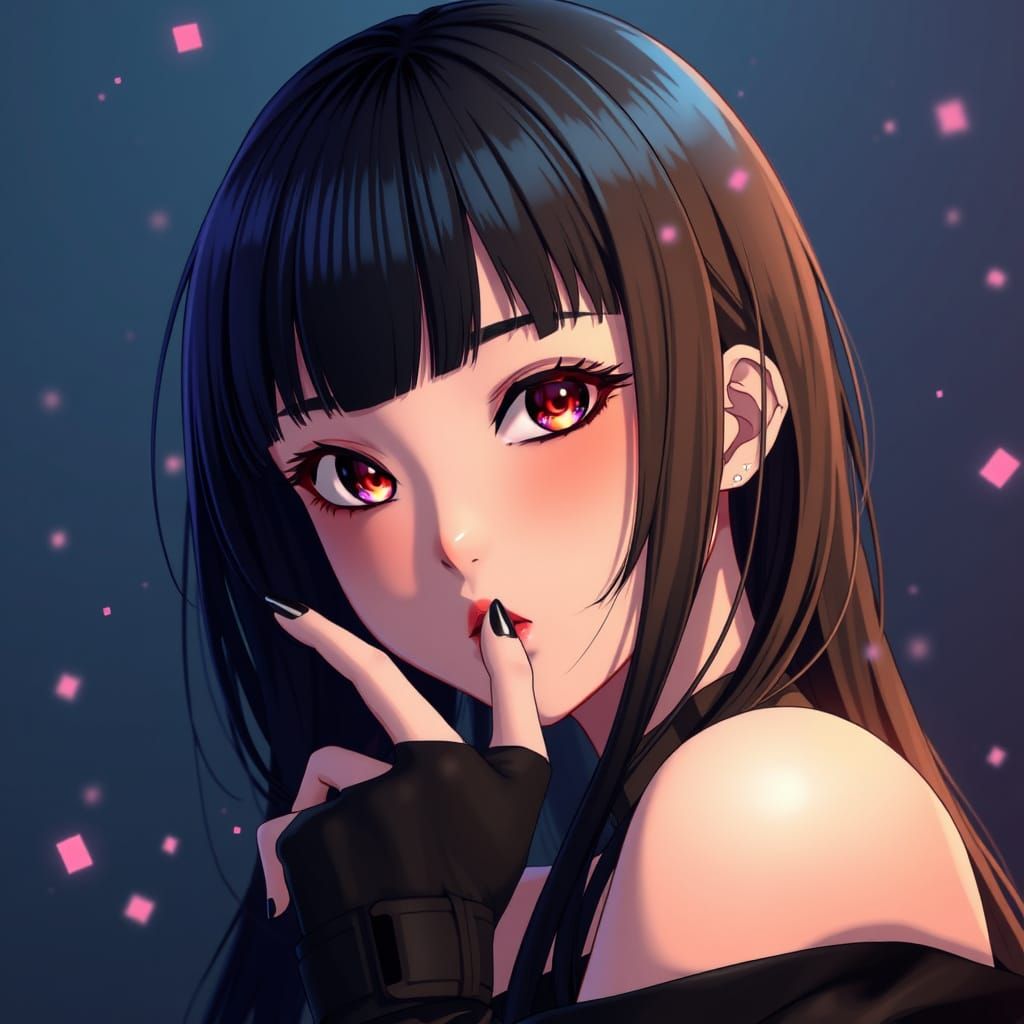 Anime Goddess in Shimmering Aura