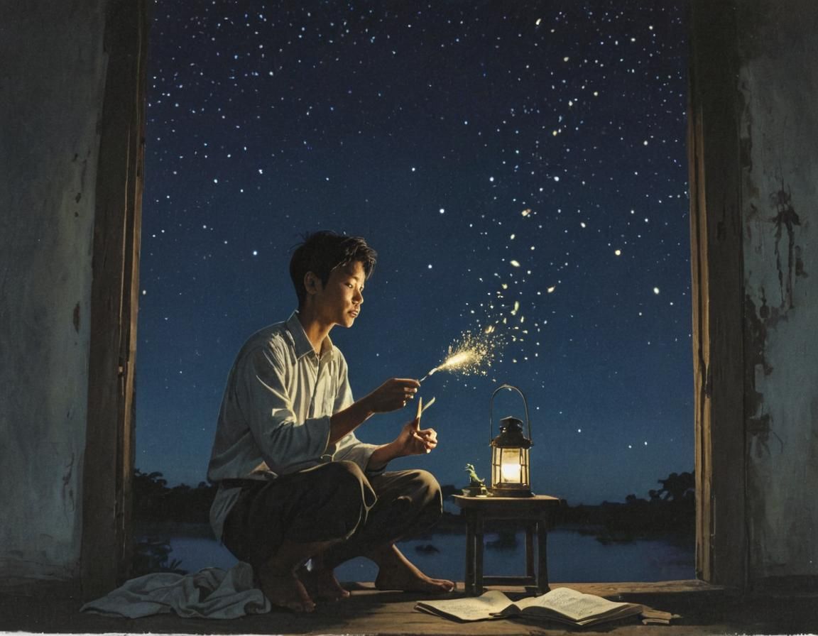 Scribe of the Night: Firefly Lantern and Feather Pen