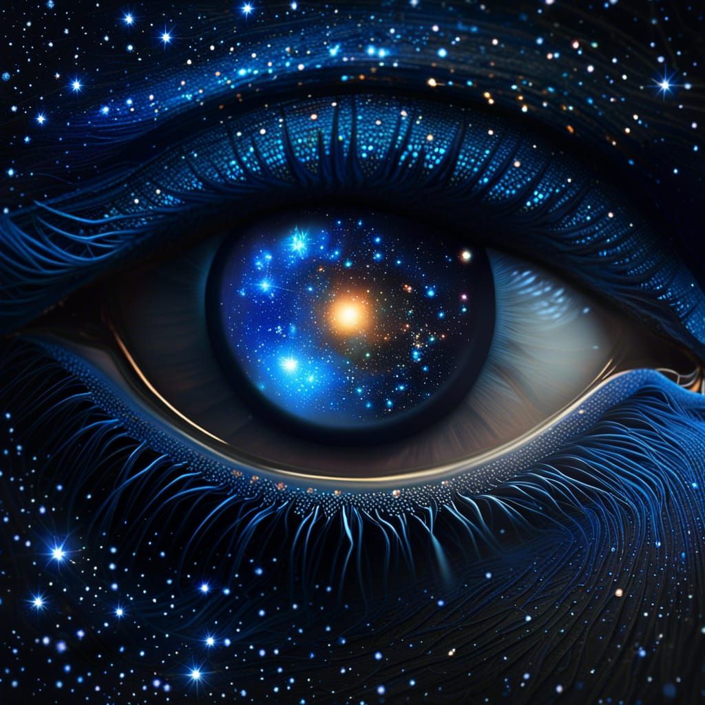 Galactic Eye Reflecting Stardust: Digital Art