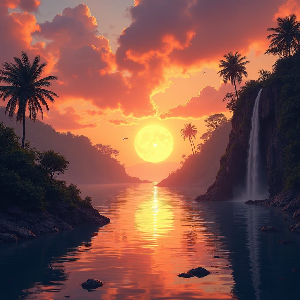 Vega Coastal Village Awakens in Colorful Sunset