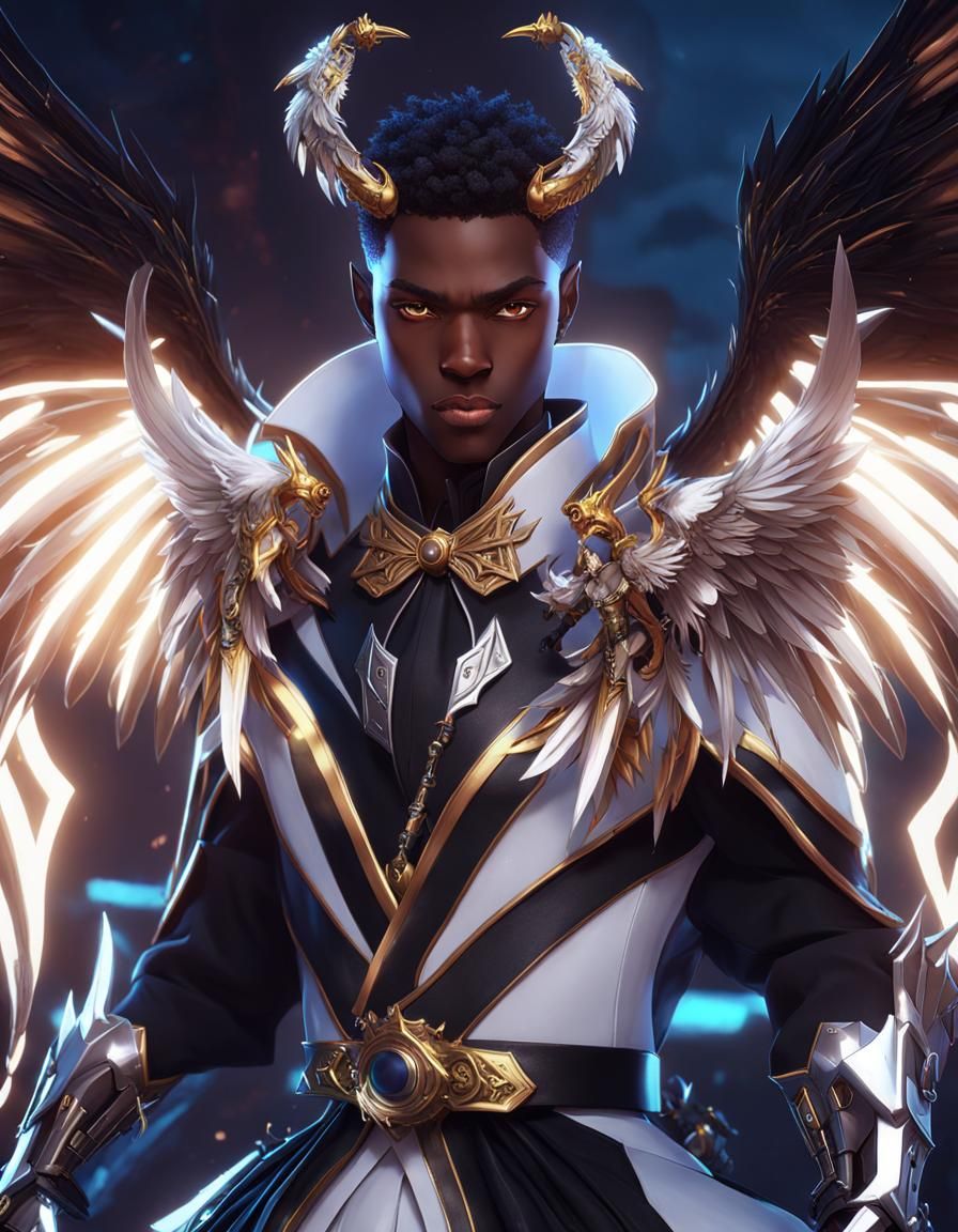 Dark Fantasy Anime Art: Dragon Horned Angel