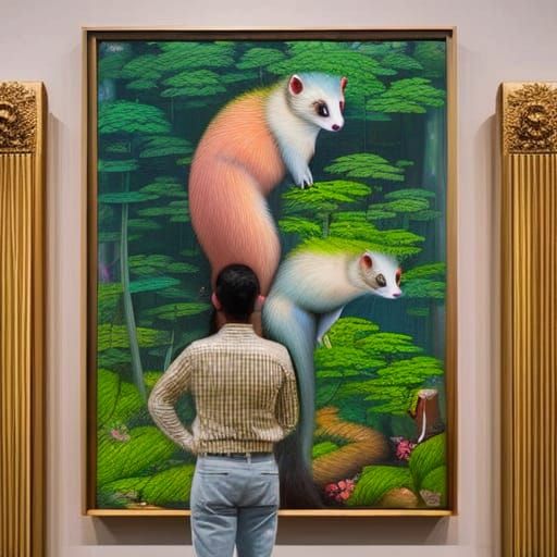 Man Looking at Painting (Variant #6)