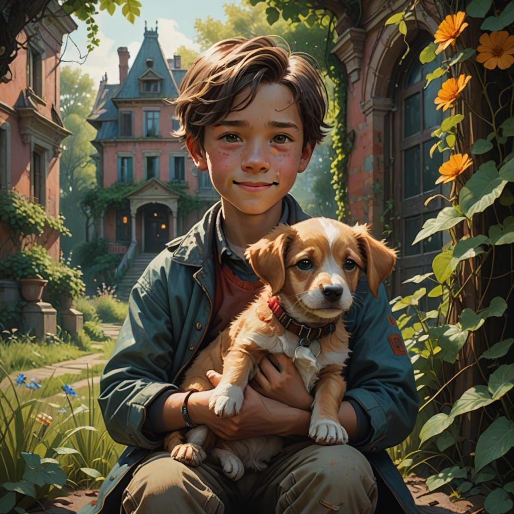 Innocent Puppy Eyes in a Fantastical Rescue Scene