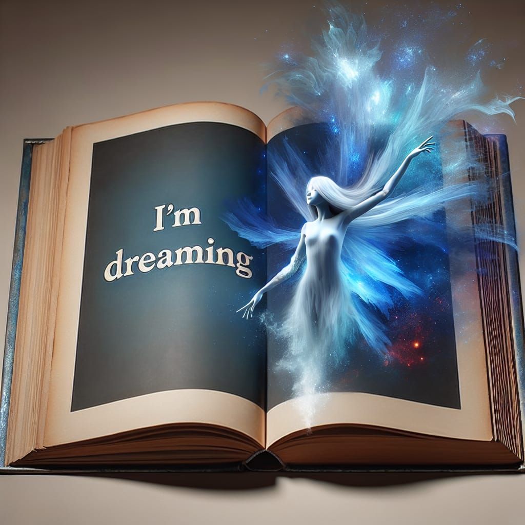 Ethereal Figure Emerges from Book of Dreams