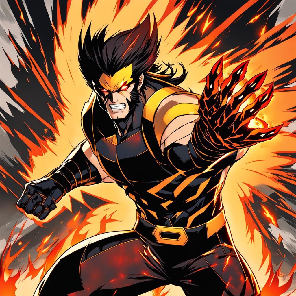 Teen Wolverine with Phoenix Powers: Anime Style