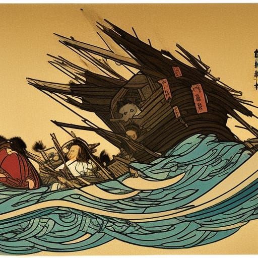 Noah's Ark: Japanese Art Style in Digital Portrait