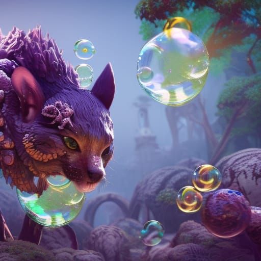 Fantastical Sea Creatures with Bubbles