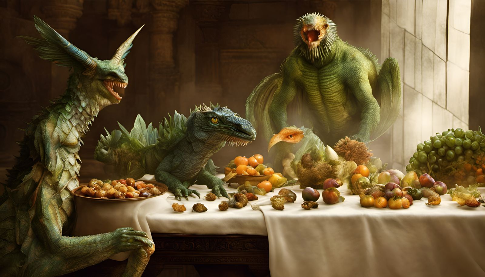 Exotic Creatures with Divergent Features in Hyperrealism