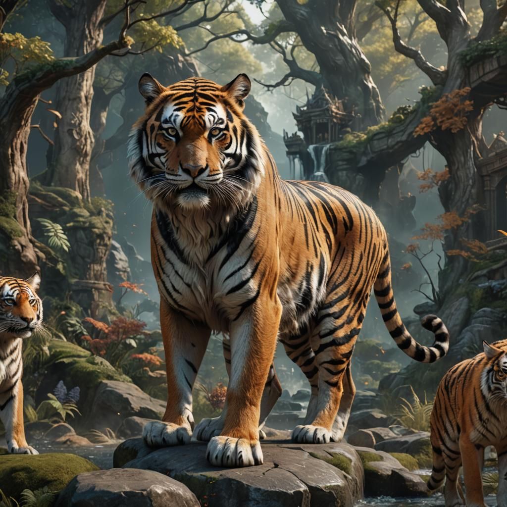 Realistic 8k Tiger Wolf Hybrid Fusion