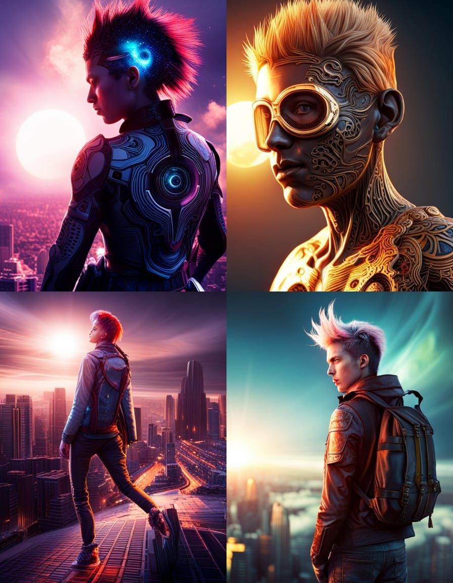 Hyperrealistic Solar Punk Explorer in HDR